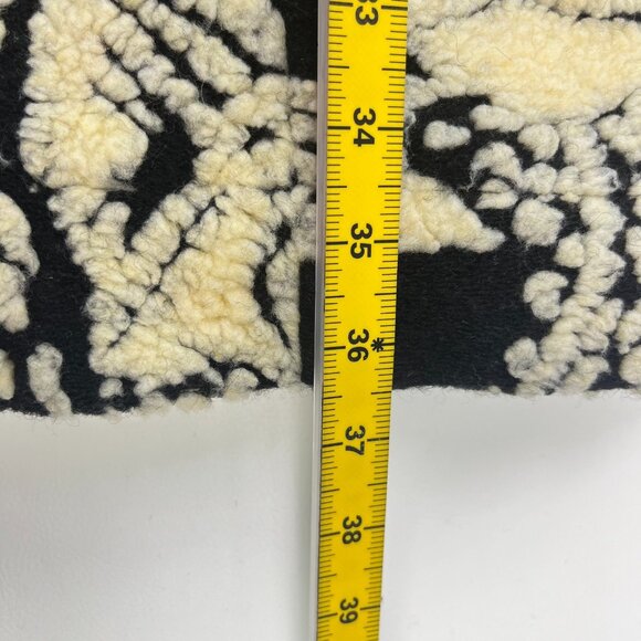 NWOT Farm Rio Midnight Leo Long Cardigan Wool Blend Coat Size XL Black Cream - Picture 13 of 14